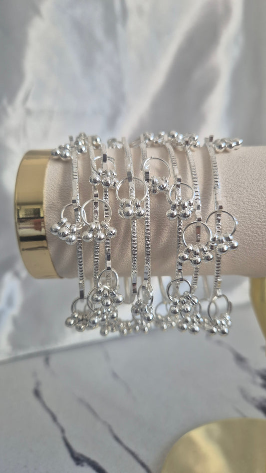Silver Line Kashmiri Ghungroo Bangles